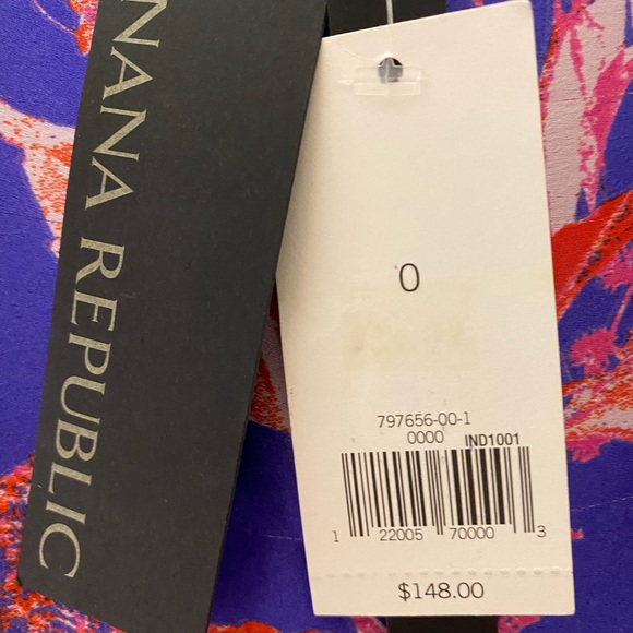 NWT Banana Republic Indigo Purple dress with vibrant orange and pink flowers - Picture 6 of 10